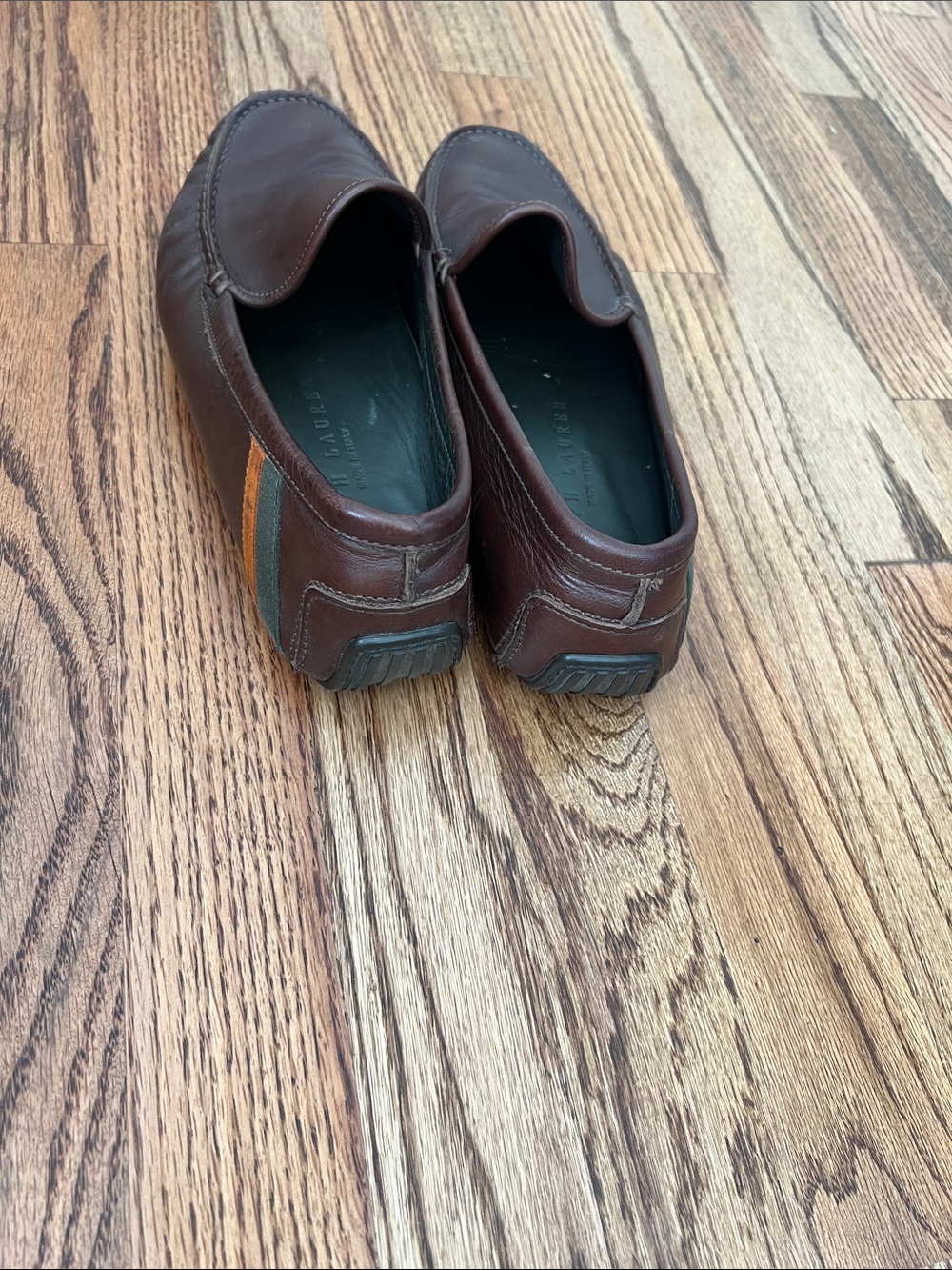 Ralph Lauren Brown Leather Slip-On Loafers - Picture 4 of 7